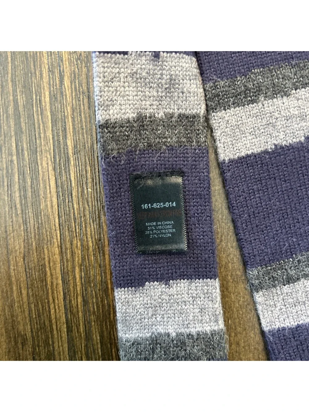 Next Knit Tie Navy Gray Stripe Textured Square Tie NWOT